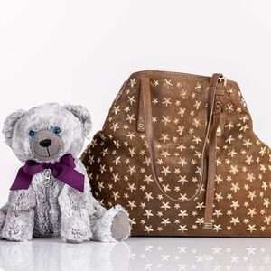 Jimmy Choo Beige Leather Sasha Star Studded Tote